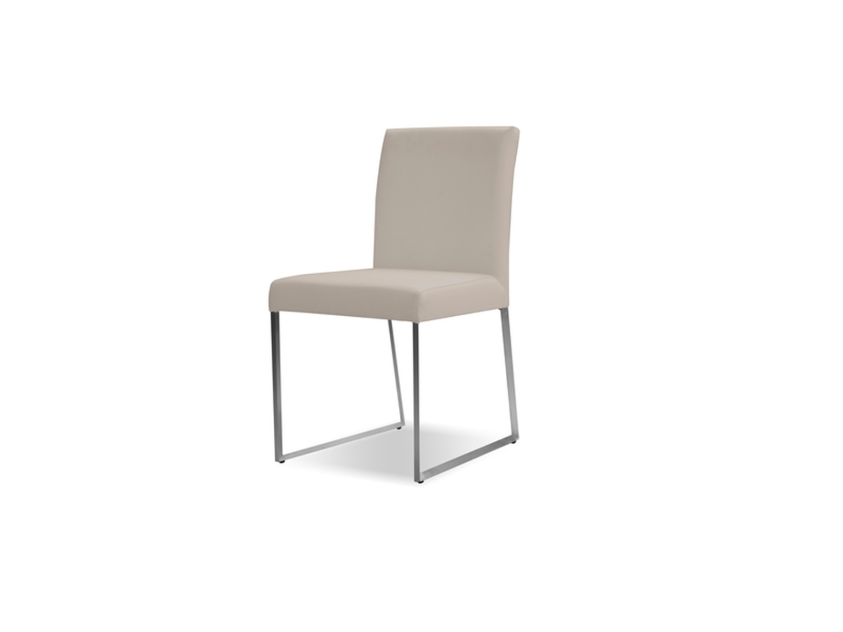 Mobital DCHTATEPEWTLE Tate Leather Brushed Stainless Steel Dining Chair, Pewter - 2 per Box