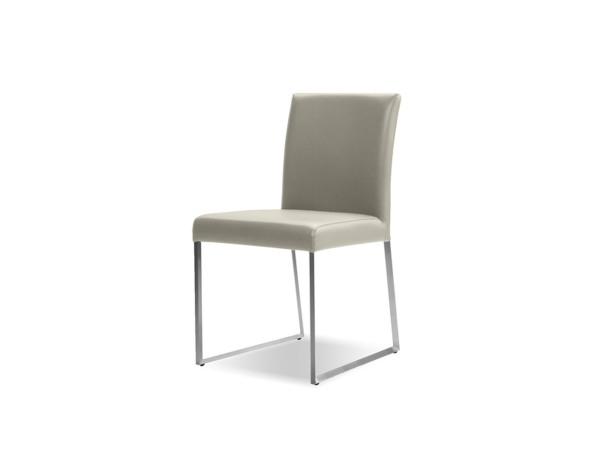 Mobital DCHTATEWHEALE Tate Leather Brushed Stainless Steel Dining Chair, Wheat - 2 per Box