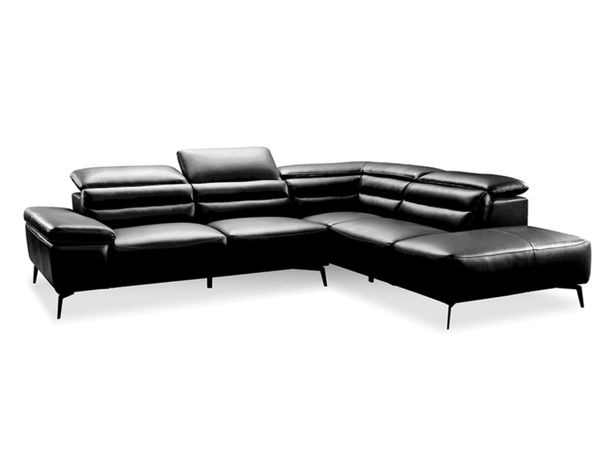 Mobital RSFCAMEBLACPCBL2 Camello Leather Sectional RSF Chaise with Black Powder Coated with Full Lumbar Support