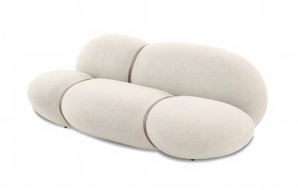 Mobital SOFCUMUCRBO 3-Seater Cumulus Cream Boucle Fabric Sofa