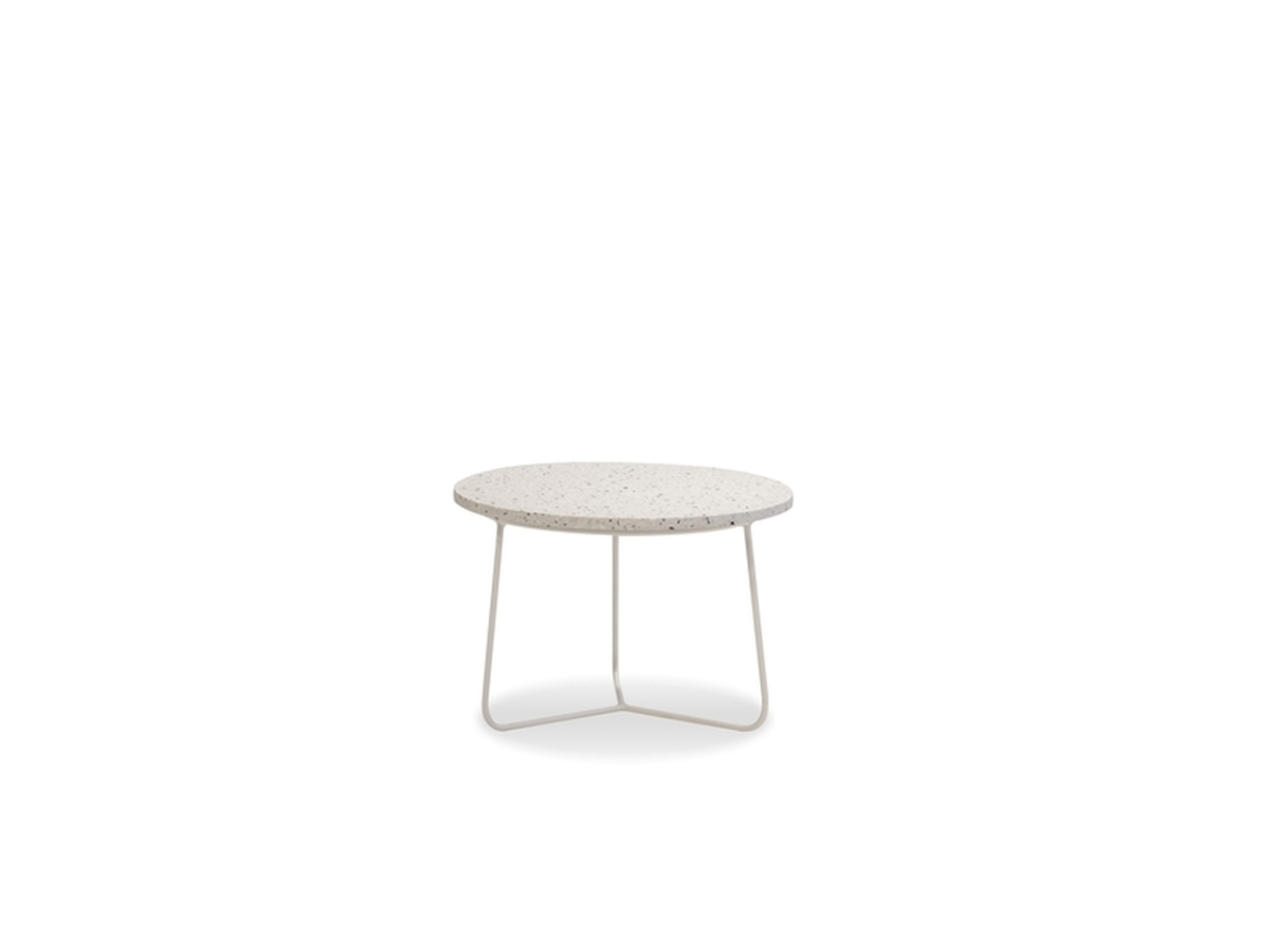 Mobital WENRIZZWTERLOW99 Rizzo Marble End Table with White Frame, Low White Terrazzo