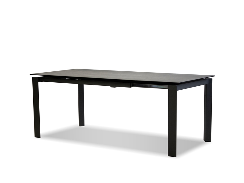 Mobital DTACASPGREYPCBLA 59-79 x 35 x 30 in. Casper Extension Dining Table, Concrete Grey Ceramic & Black PC Base