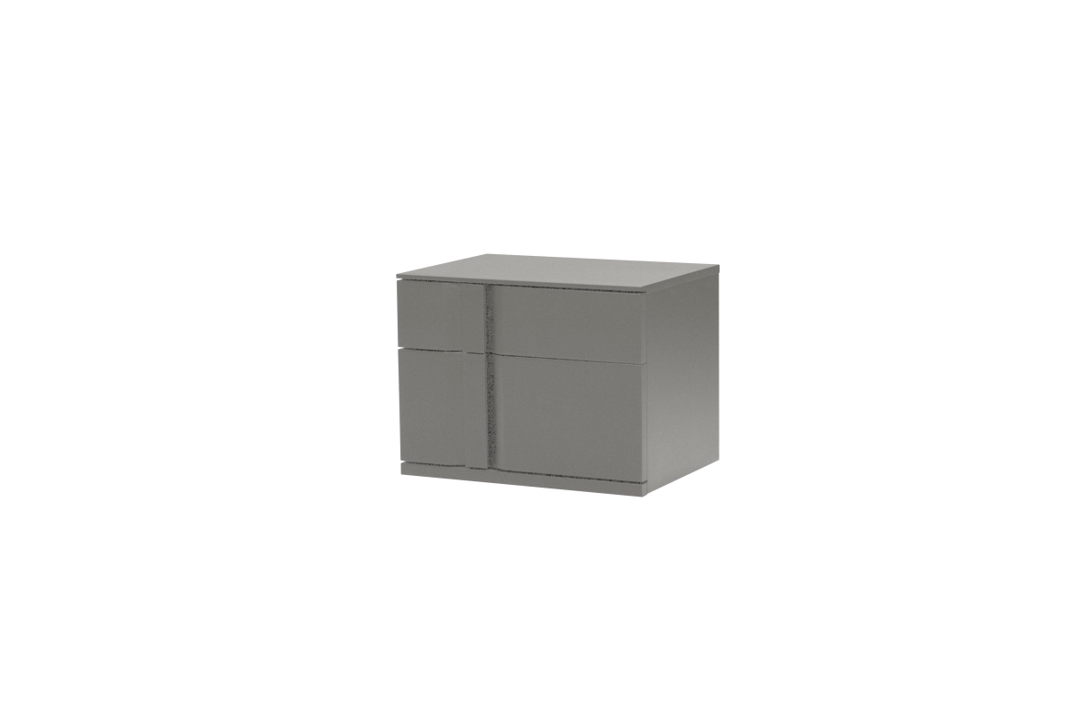 Mobital NILCARBMSTO Carbon Left Side Facing Night Table, Matte Stone & Matte Black