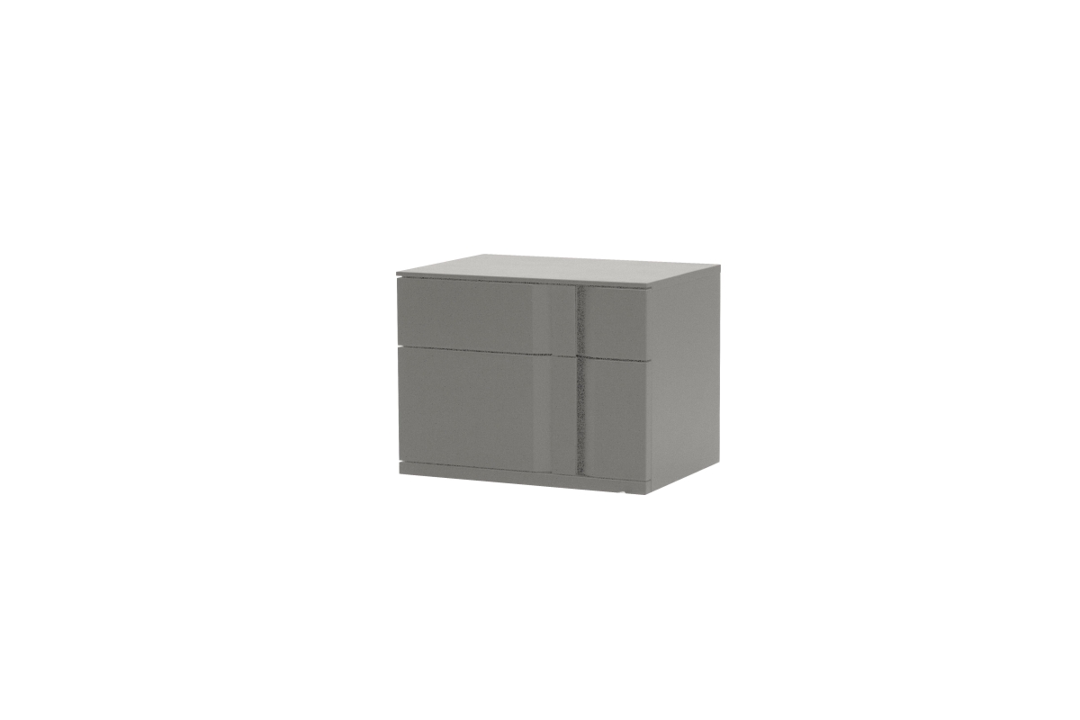 Mobital NIRCARBMSTO Carbon Right Side Facing Night Table, Matte Stone & Matte Black