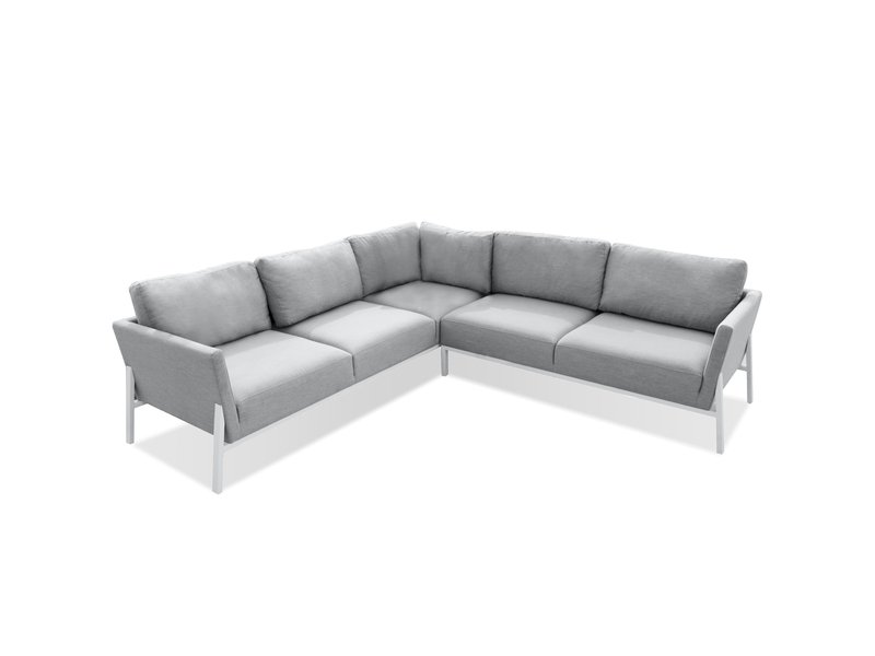 Mobital SECKITSSIGR 25 x 94.5 x 96.5 in. Kitsilano Fabric Sectional Sofa, Silver Grey
