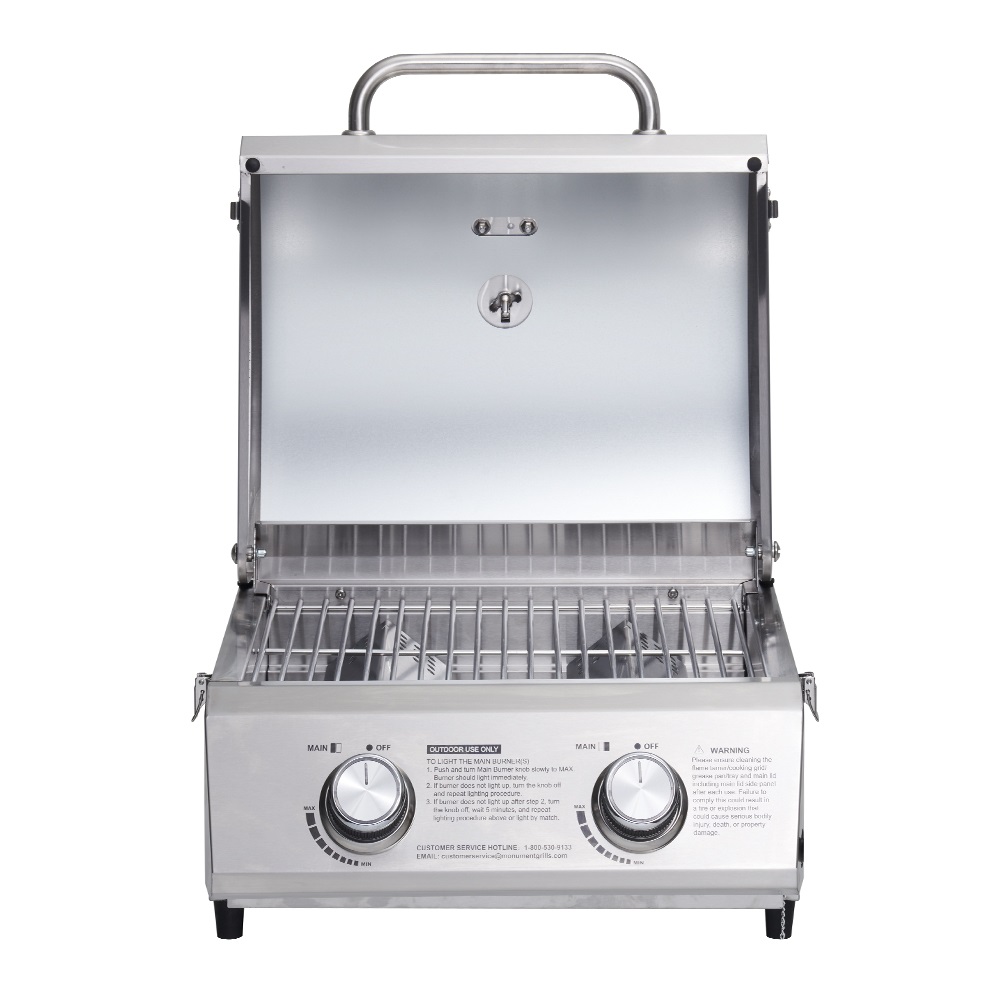 18 x 189 x 13 in. Table Top 2 Burner Stainless Steel Gas Grill