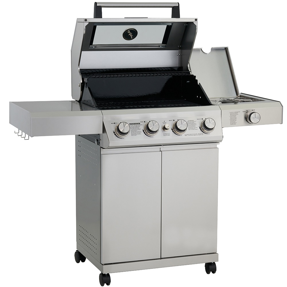 21 x 52 x 45 in. Mesa Series 4 Burner Mini Stainless Steel Propane Gas Grill -  Monument Grill, MO781055