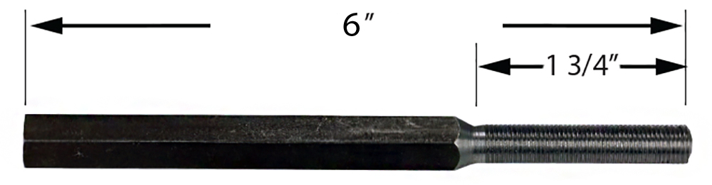 Picture of Master Power Brakes PRBL6 6 x 0.37 in. -24 Male-Female Universal Push Rod