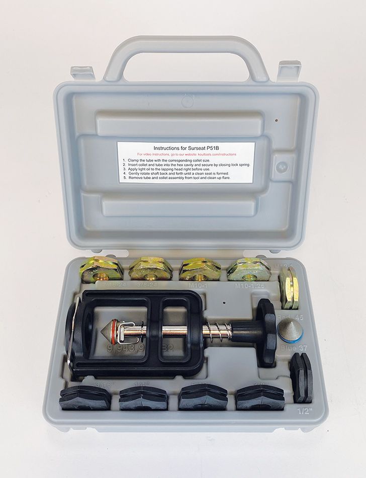 0.18 to 0.5 in., 37 & 45 deg Sure Seat Line Lapping Tool Kit