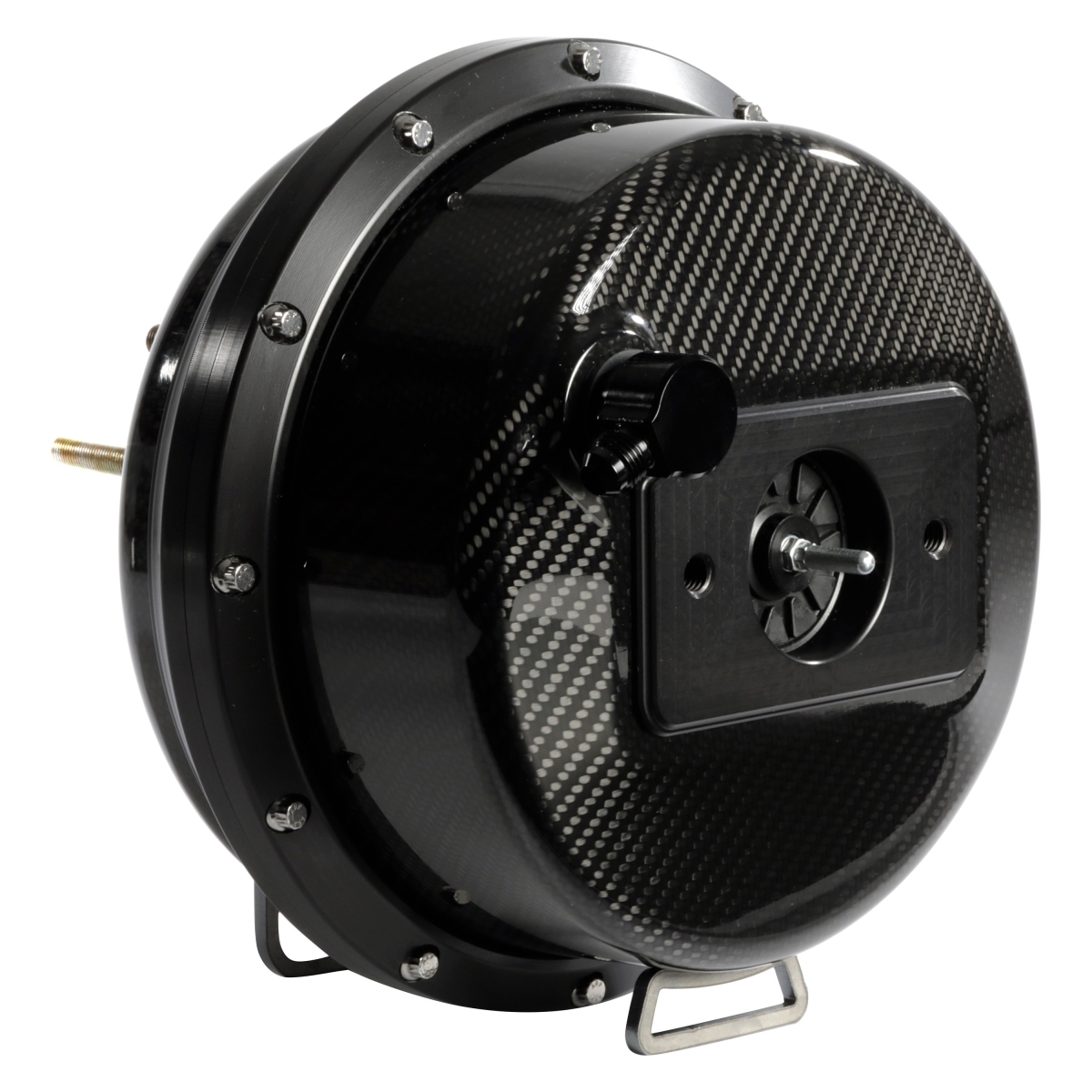 Carbon Fiber Brake Booster with Black Anodized Outer Rings & Exposed Hardware