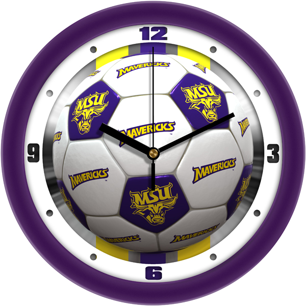 Picture of Suntime ST-CO3-MMM-SCWCLOCK Minnesota State Mankato Mavericks Soccer Wall Clock