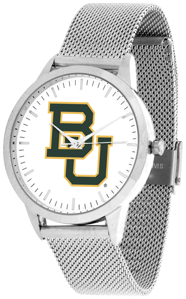 Picture of Suntime ST-CO3-BAB-STATEM-S Baylor Bears Mesh Statement Watch - Silver Band