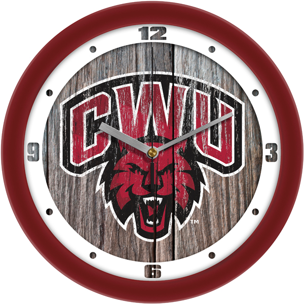Picture of Suntime ST-CO3-CWW-WWCLOCK Central Washington Wildcats Weathered Wood Wall Clock