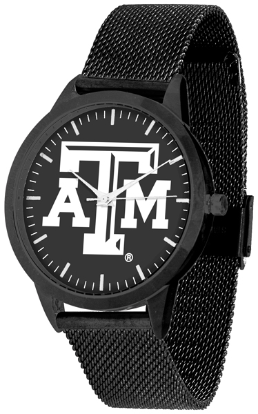 Picture of Suntime ST-CO3-TAA-STATEM-BB Texas A&M Aggies Black Band & Dial Mesh Statement Watch