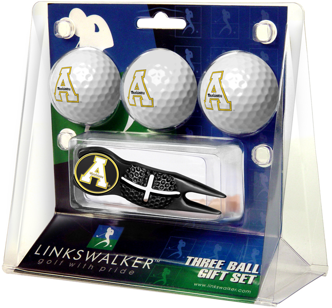 Picture of LinksWalker LW-CO3-AAM-3PKX-B Alabama A&M Bulldogs Black Crosshair Divot Tool 3 Ball Gift Pack