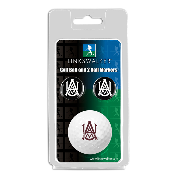 Picture of Links Walker LW-CO3-AAM-GB2BM NCAA Alabama A&M Bulldogs - ProVictory Golf Ball & 2 Ball Marker Gift Pack&#44; White