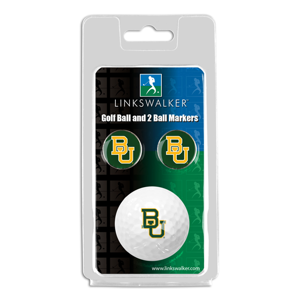 Picture of Links Walker LW-CO3-BAB-GB2BM NCAA Baylor Bears - ProVictory Golf Ball & 2 Ball Marker Gift Pack&#44; White