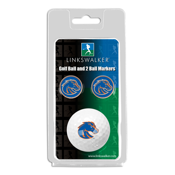 Picture of Links Walker LW-CO3-BSB-GB2BM NCAA Boise State Broncos - ProVictory Golf Ball & 2 Ball Marker Gift Pack&#44; White