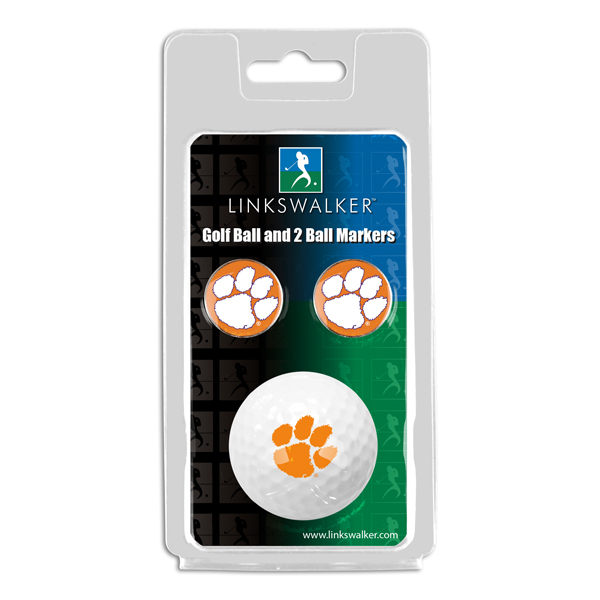 Picture of Links Walker LW-CO3-CLT-GB2BM NCAA Clemson Tigers - ProVictory Golf Ball & 2 Ball Marker Gift Pack&#44; White