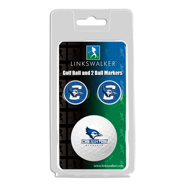 Picture of Links Walker LW-CO3-CUJ-GB2BM NCAA Creighton University Bluejays - ProVictory Golf Ball & 2 Ball Marker Gift Pack&#44; White
