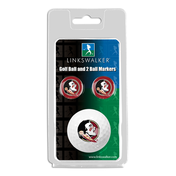 Picture of Links Walker LW-CO3-FSS-GB2BM NCAA Florida State Seminoles - ProVictory Golf Ball & 2 Ball Marker Gift Pack&#44; White