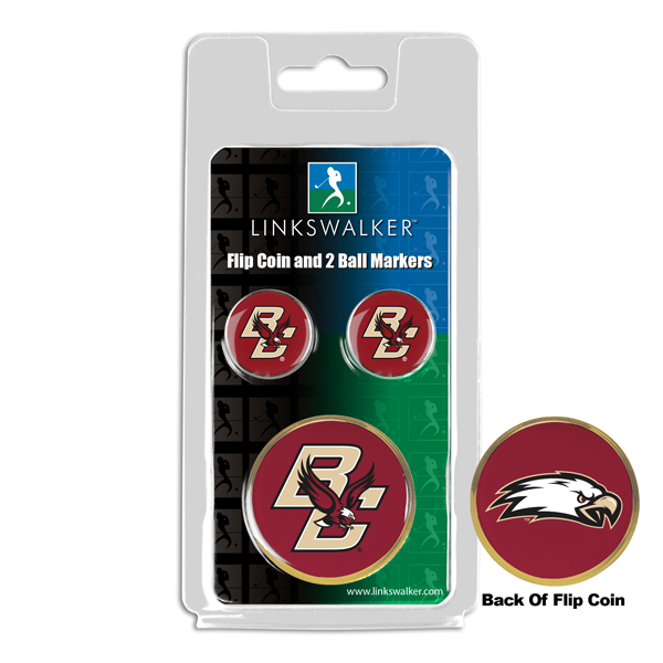 Picture of Links Walker LW-CO3-BCE-FLIP2BM NCAA Boston College Eagles - Flip Decision Heads & Tails Coin & 2 Golf Ball Marker Pack&#44; Gold