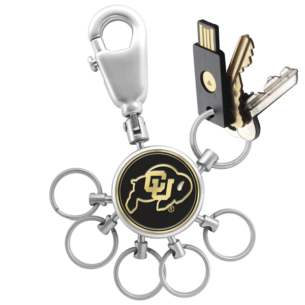 Picture of Links Walker LW-CO3-COB-VALET NCAA LinksWalker Colorado Buffaloes Valet Keychain with 6 Keyrings&#44; Silver