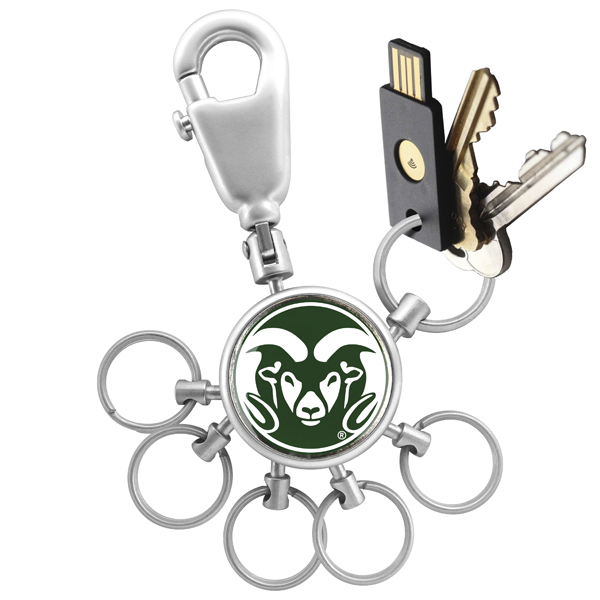 Picture of Links Walker LW-CO3-CSR-VALET NCAA LinksWalker Colorado State Rams Valet Keychain with 6 Keyrings&#44; Silver