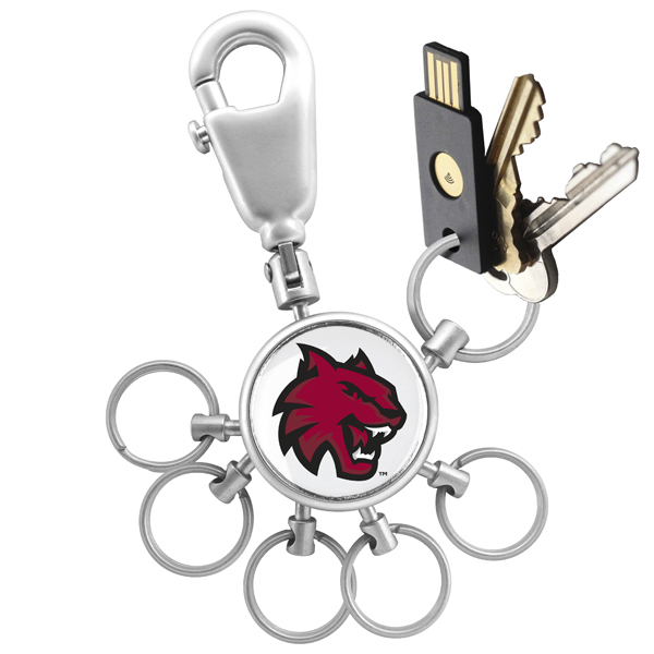 Picture of Links Walker LW-CO3-CWW-VALET NCAA LinksWalker Central Washington Wildcats Valet Keychain with 6 Keyrings&#44; Silver