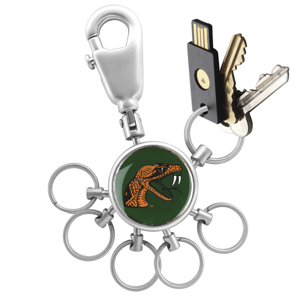 Picture of Links Walker LW-CO3-FAR-VALET NCAA LinksWalker Florida A&M Rattlers Valet Keychain with 6 Keyrings&#44; Silver