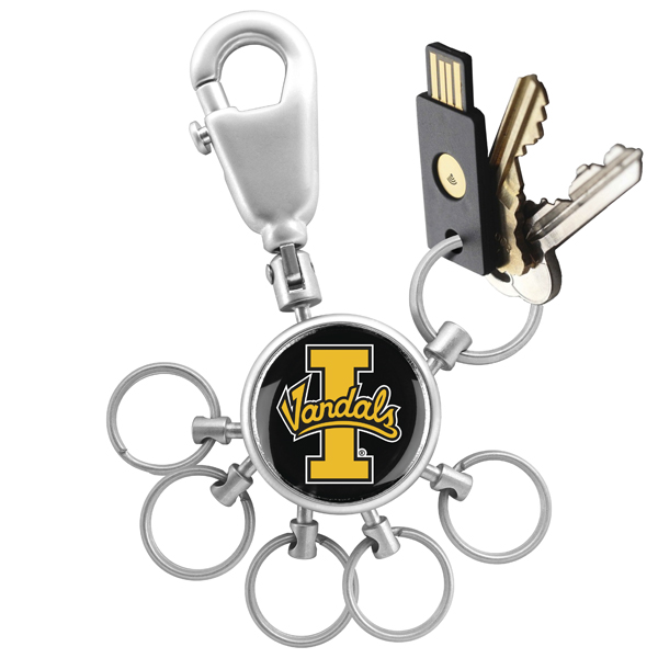 Picture of Links Walker LW-CO3-IDV-VALET NCAA LinksWalker Idaho Vandals Valet Keychain with 6 Keyrings&#44; Silver