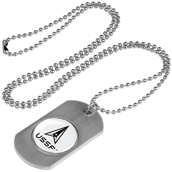 Picture of Links Walker LW-MIL-USSF-DTAG NCAA United States Space Force - Dog Tag Necklace&#44; Silver