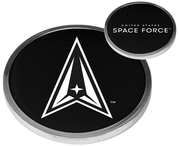 Picture of Links Walker LW-MIL-USSF-FLIPC NCAA United States Space Force - Flip Decision Heads & Tails Challenge Coin&#44; Silver
