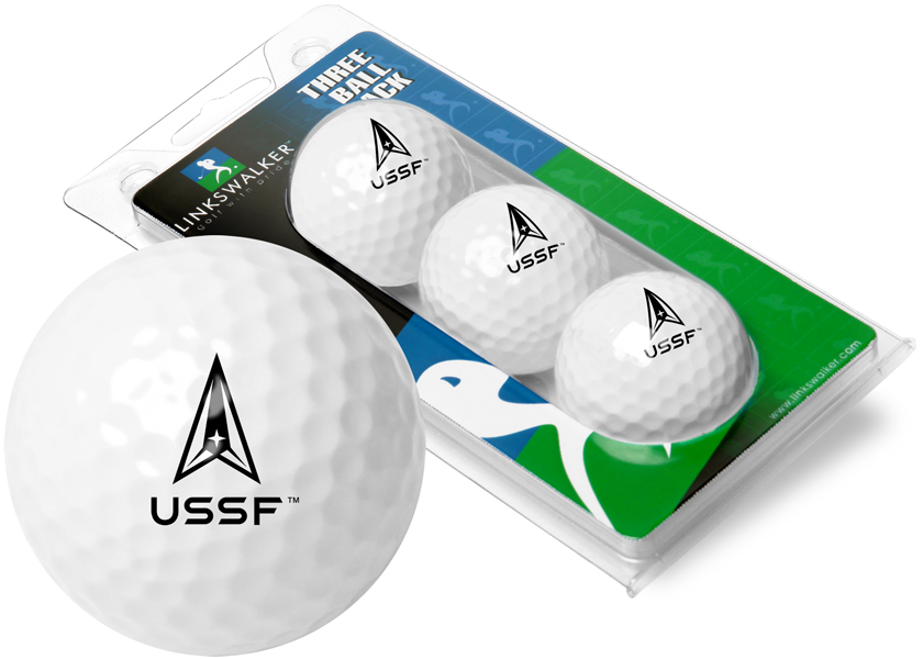 Picture of Links Walker LW-MIL-USSF-GBS NCAA United States Space Force - 3 ProVictory OPT Golf Ball Sleeve&#44; White