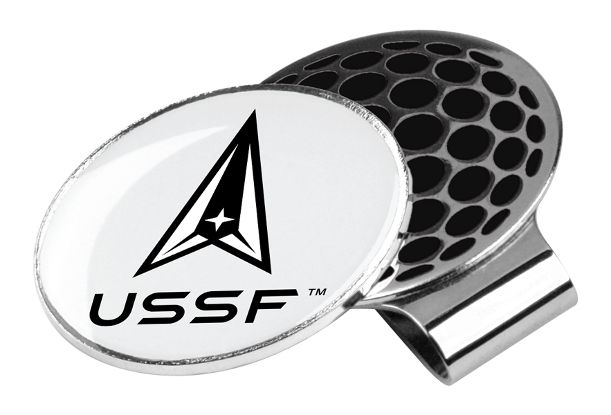 Picture of Links Walker LW-MIL-USSF-RHCLIP NCAA United States Space Force - Golf Clip Magnetic Ball Marker Holder&#44; Silver