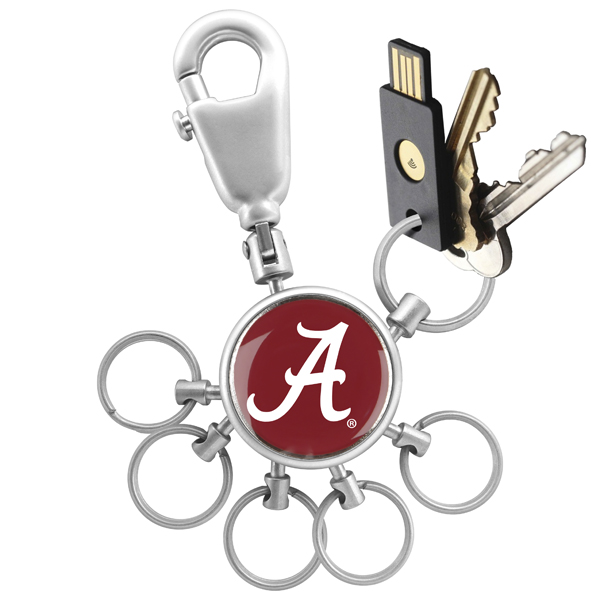 Picture of Links Walker LW-CO3-ACT-VALET NCAA LinksWalker Alabama Crimson Tide Valet Keychain with 6 Keyrings&#44; Silver