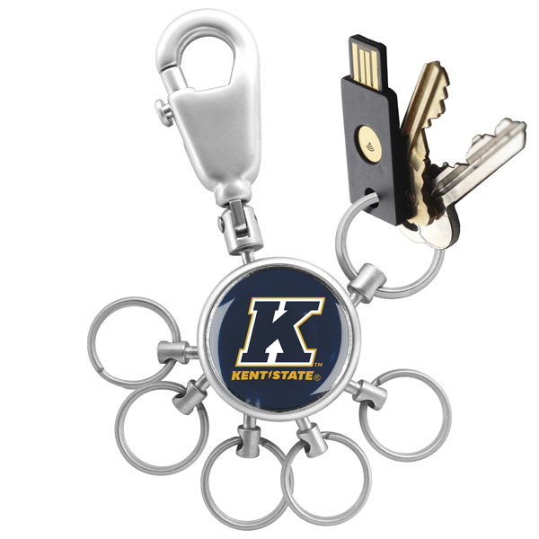 Picture of Links Walker LW-CO3-KSG-VALET NCAA LinksWalker Kent State Golden Flashes Valet Keychain with 6 Keyrings&#44; Silver