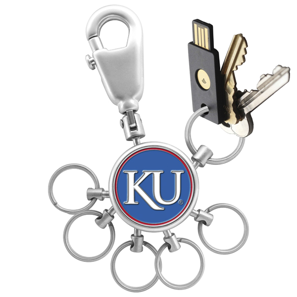 Picture of Links Walker LW-CO3-KSJ-VALET NCAA LinksWalker Kansas Jayhawks Valet Keychain with 6 Keyrings&#44; Silver