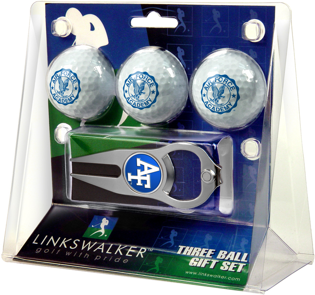 Picture of LinksWalker LW-CO3-AFF-3PKT Air Force Falcons-3 Ball Gift Pack with Hat Trick Divot Tool