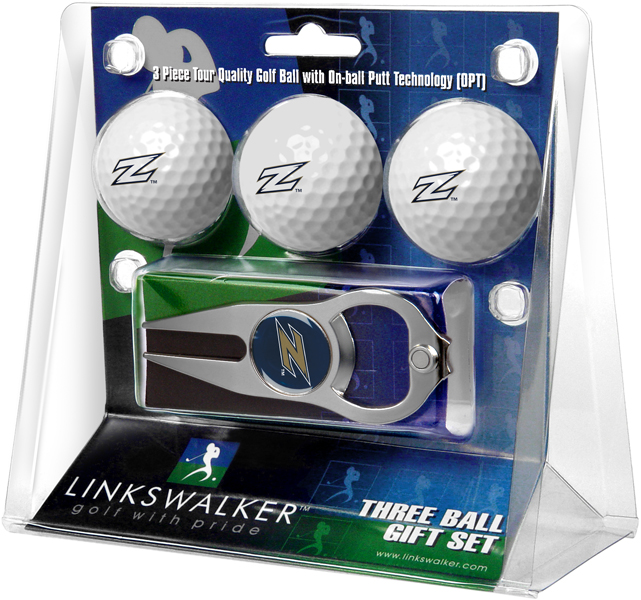 Picture of LinksWalker LW-CO3-AKR-3PKT Akron Zips-3 Ball Gift Pack with Hat Trick Divot Tool