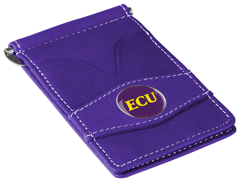 Picture of LinksWalker LW-CO3-ECP-PWALLET-PUR East Carolina Pirates-Players Wallet&#44; Purple