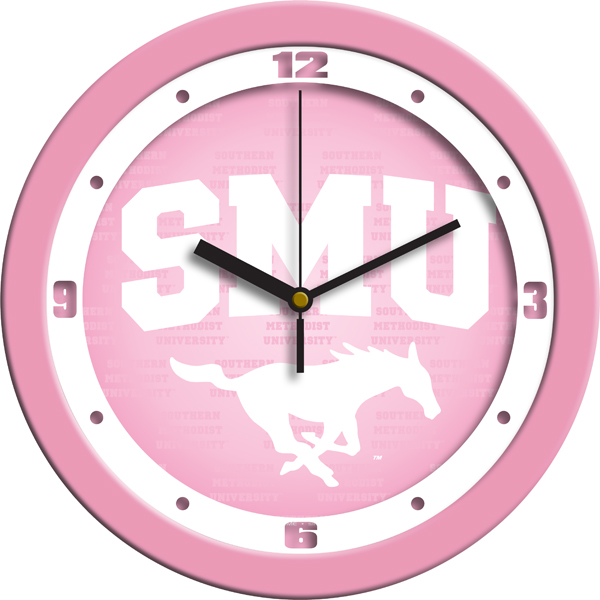 Suntime ST-CO3-SMU-PWCLOCK Southern Methodist University Mustangs-Pink Wall Clock -  Suntyme