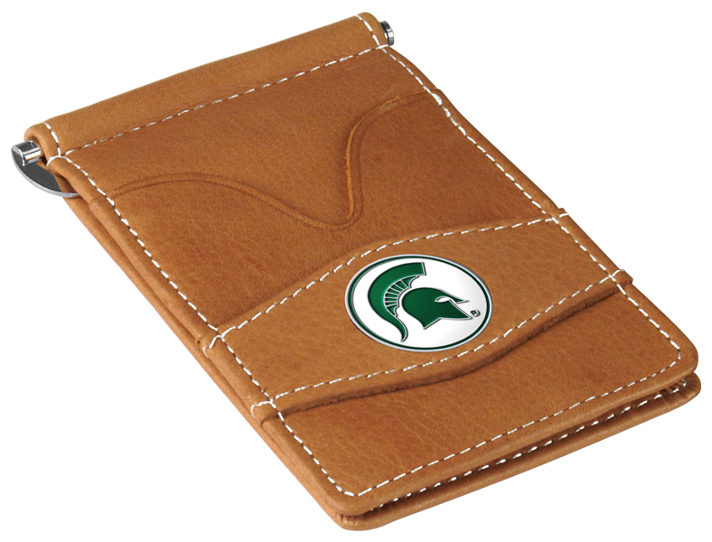 Picture of LinksWalker LW-CO3-MSS-PWALLET-TAN Michigan State Spartans-Players Wallet - Tan