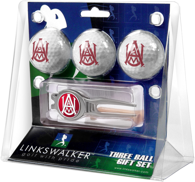 Picture of LinksWalker LW-CO3-AAM-3PKK Alabama A&M Bulldogs-Kool Tool 3 Ball Gift Pack