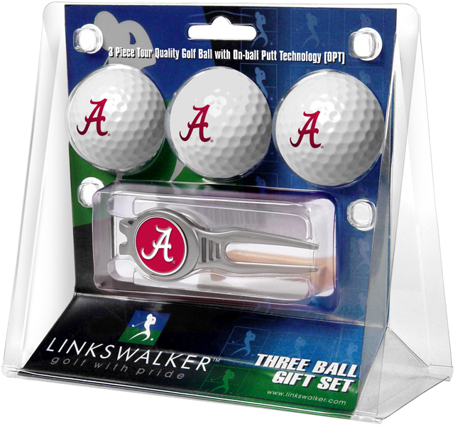 Picture of LinksWalker LW-CO3-ACT-3PKK Alabama Crimson Tide-Kool Tool 3 Ball Gift Pack