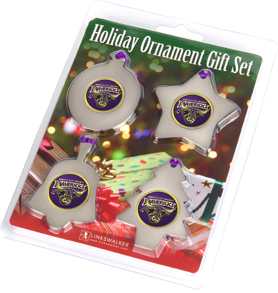 LinksWalker Minnesota State Mankato Mavericks - Holiday Ornaments Gift Pack - 4 Metal Logoed Ornaments