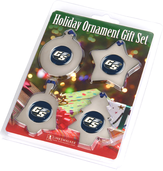 LinksWalker Georgia Southern Eagles - Holiday Ornaments Gift Pack - 4 Metal Logoed Ornaments