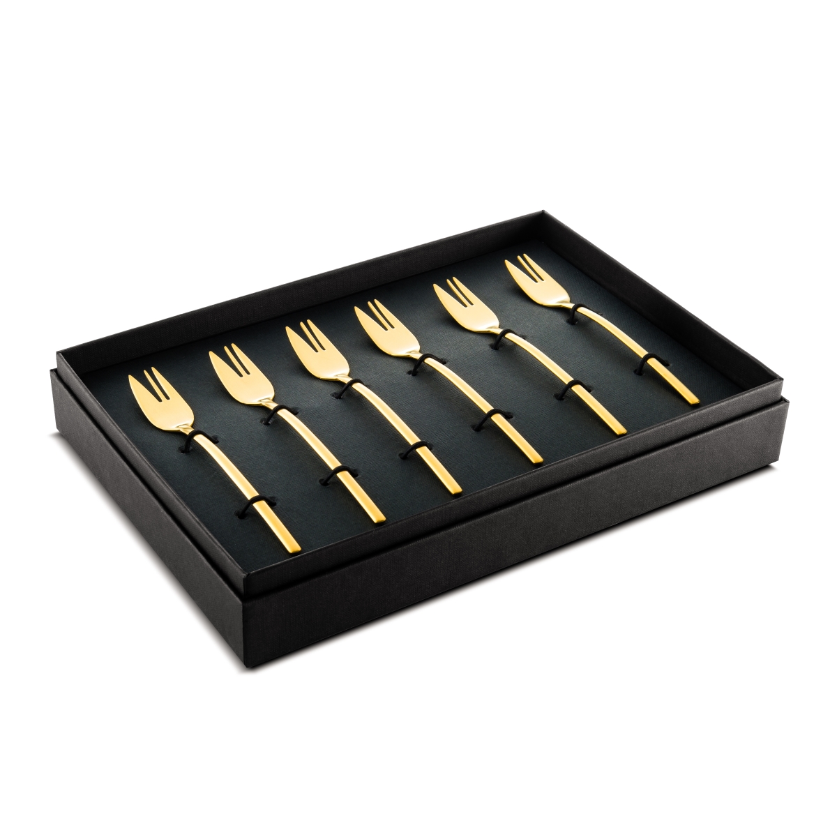 Picture of Mepra 108044115 Due Ice Oro - Cake Fork Set - 6 Piece