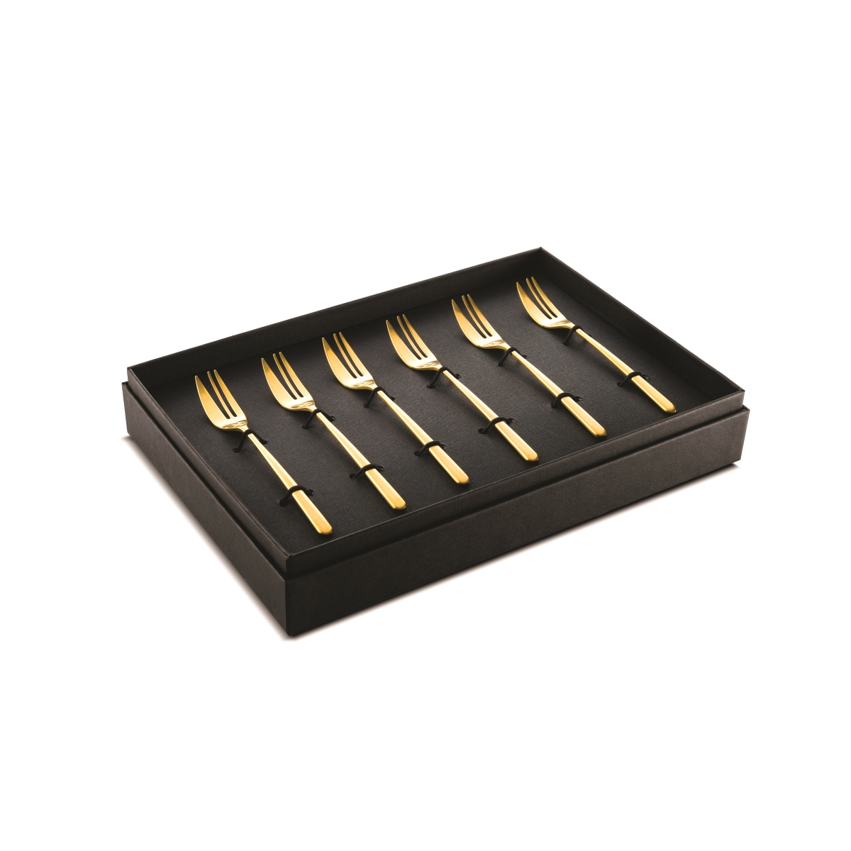 Picture of Mepra 108144115 Linea Ice Oro Cake Fork Set - 6 Piece