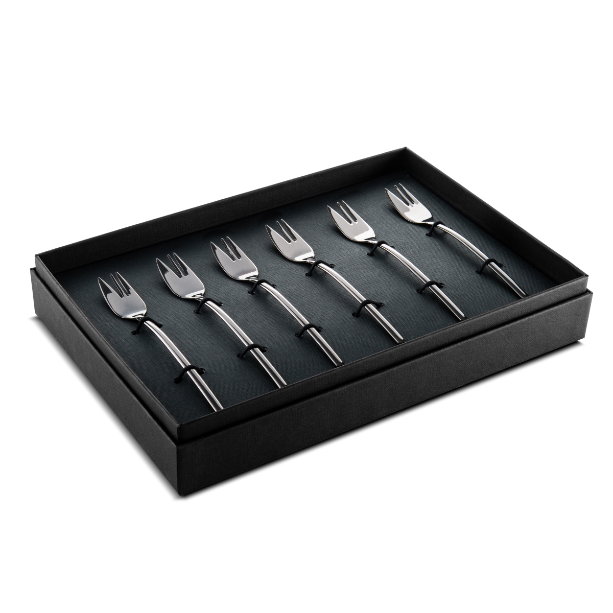 Picture of Mepra 108644115 Due Oro Nero Cake Fork - Pack of 6